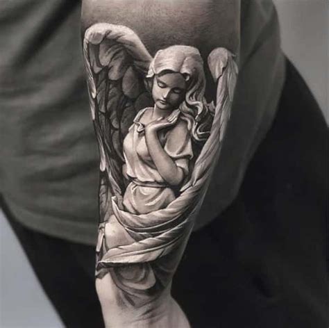 sleeve tattoo angels|protective angel tattoo designs.